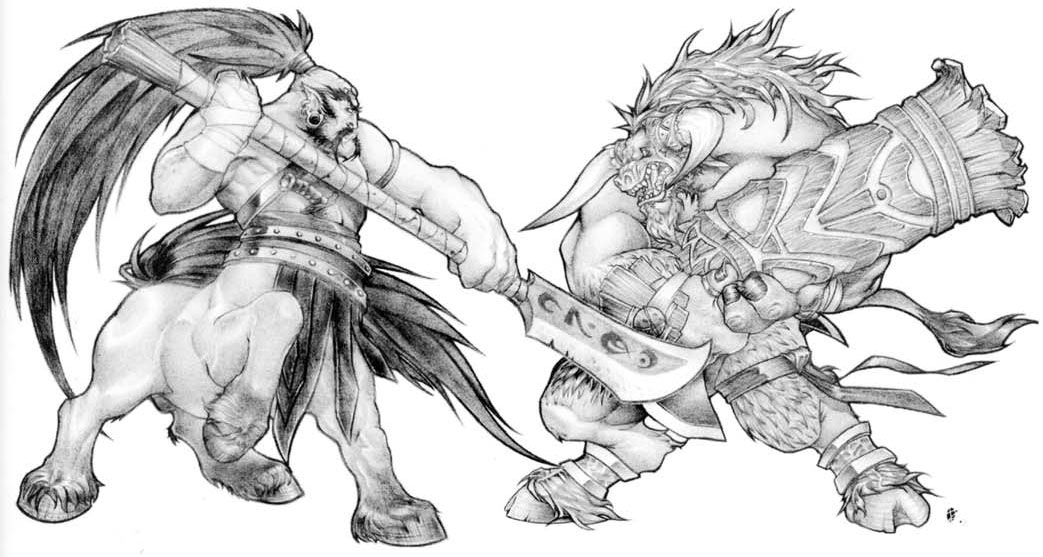 Personnage de Warcraft en pleine bataille avec un paysage de fond