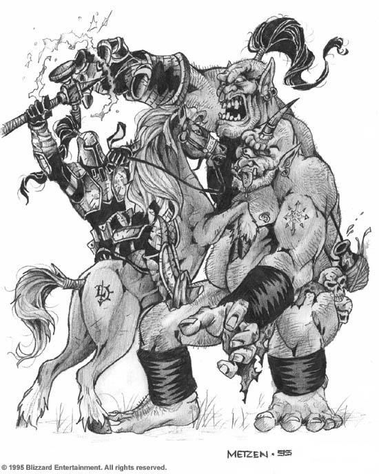 Personnage de Warcraft en pleine action dans un décor fantastique