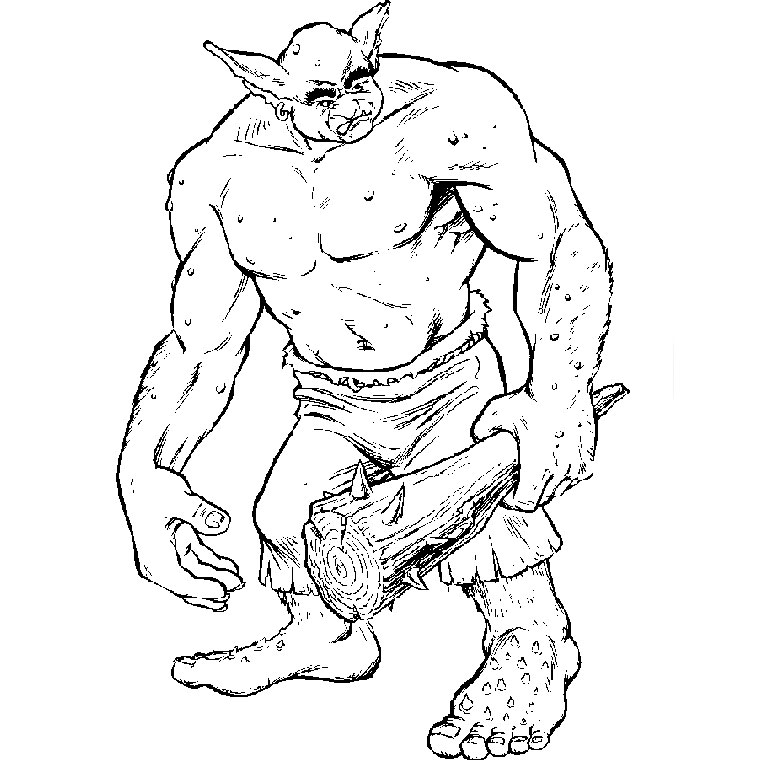 Coloriage d'un guerrier de Warcraft en pleine bataille