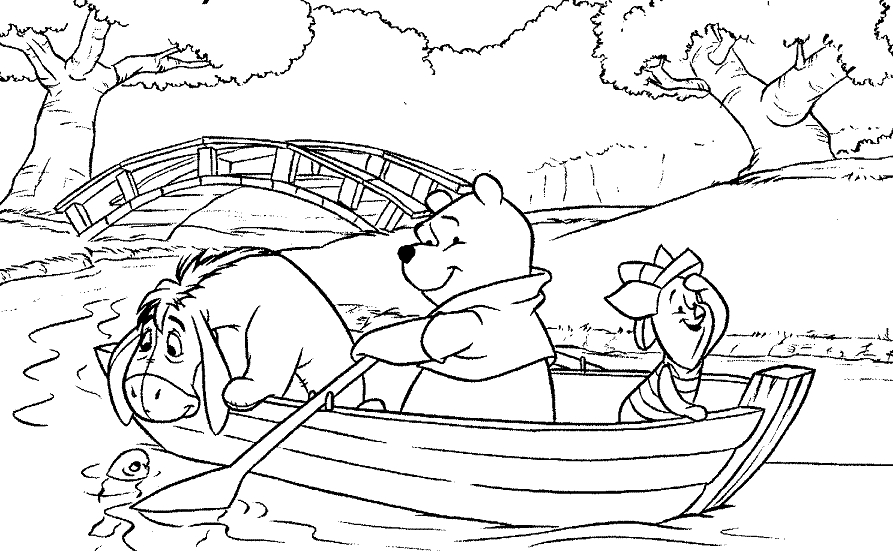 Winnie l'Ourson en train de cueillir des fleurs dans la forêt