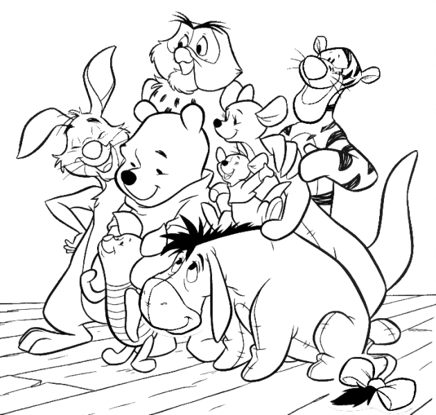 Winnie l'Ourson assis sur l'herbe avec un pot de miel