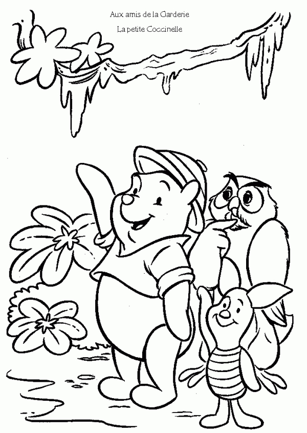 Winnie l'Ourson en train de ramasser des pots de miel dans la forêt