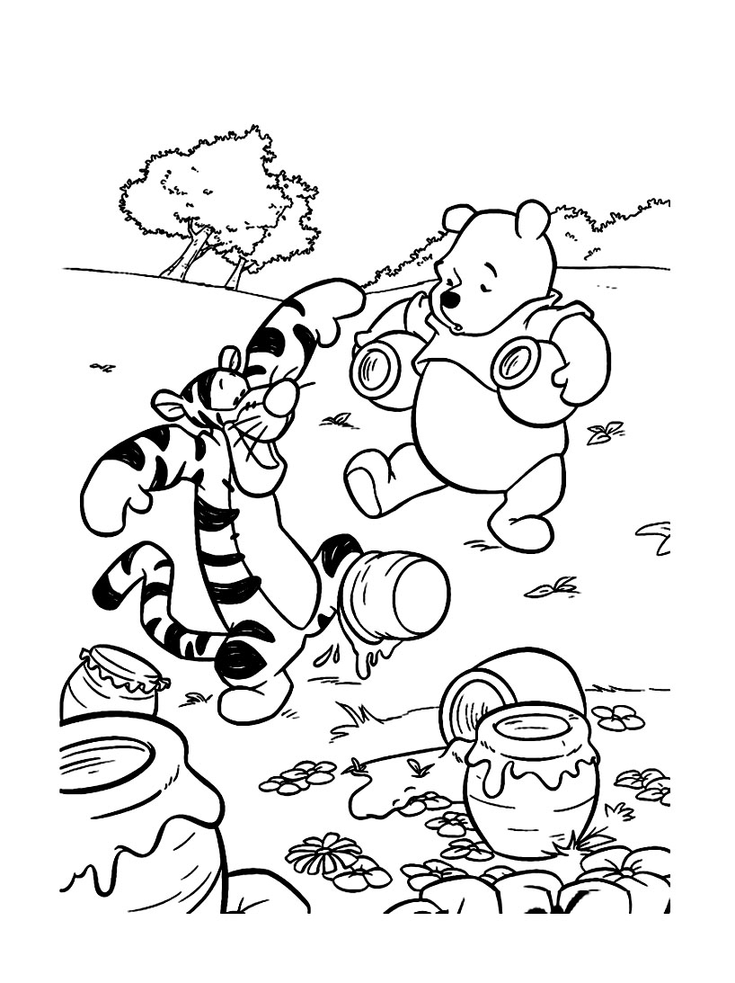 Winnie l'Ourson et ses amis dans un moment de partage