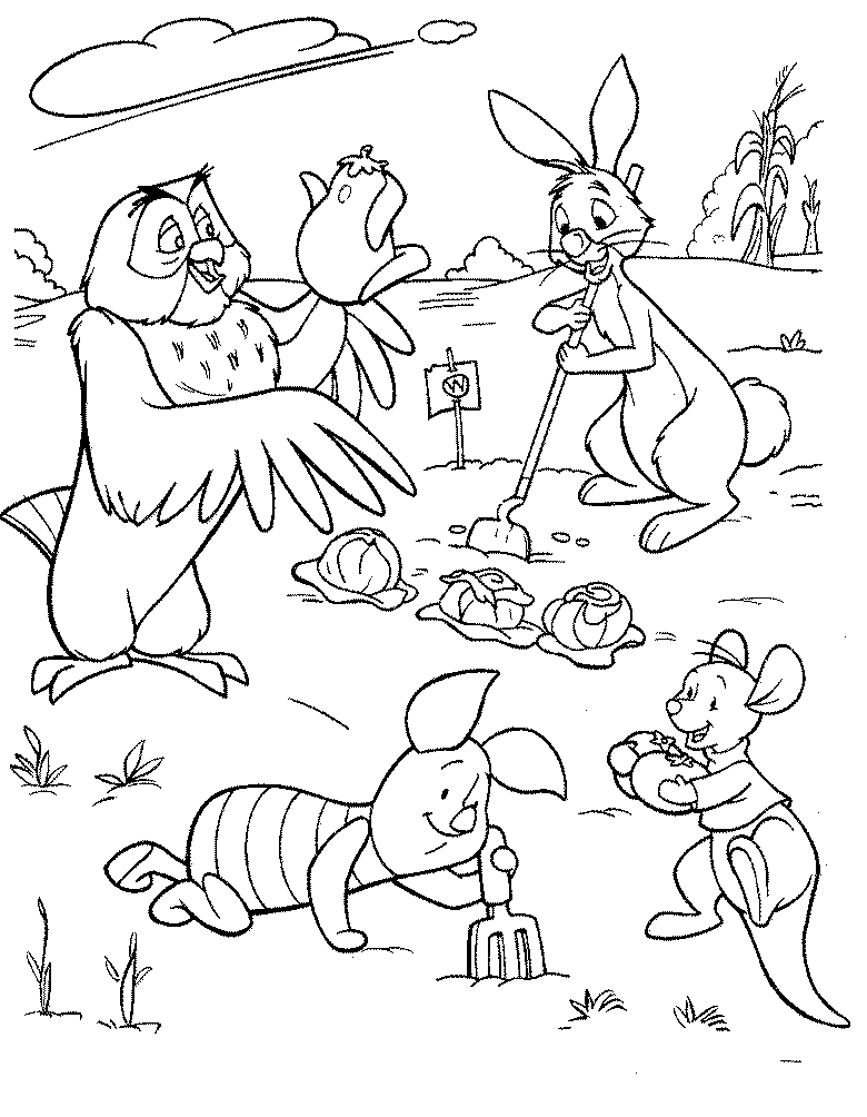 Winnie l'Ourson et ses amis profitent d'une belle journée en plein air
