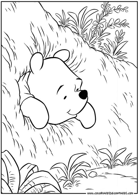 Winnie l'Ourson s'assoit dans la forêt avec son pot de miel