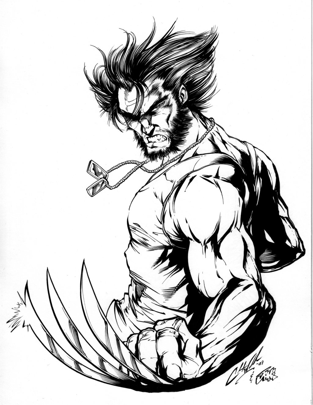 Wolverine en pleine action avec ses griffes acérées