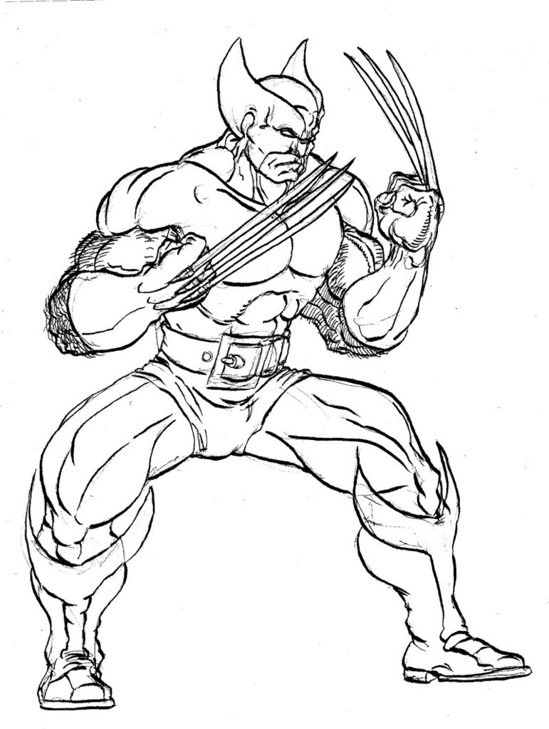 Wolverine en plein combat avec un décor urbain en arrière-plan
