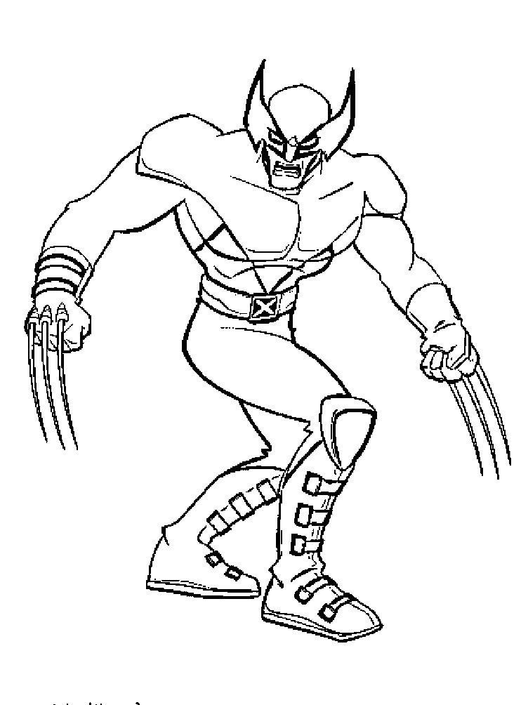 Wolverine en pleine action avec son célèbre look