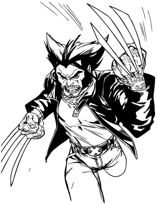 Wolverine en pleine action dans un décor urbain