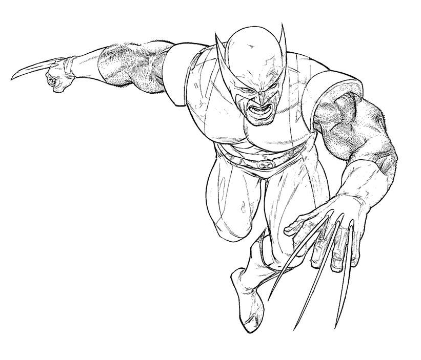 Wolverine en pleine action avec ses griffes sorties