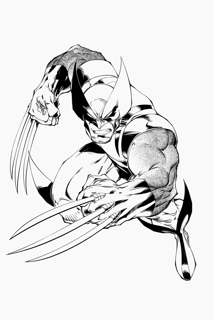 Wolverine en pleine action avec son sourire confiant
