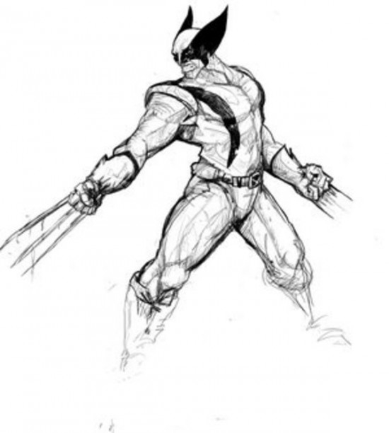 Wolverine en pleine action avec ses griffes sorties