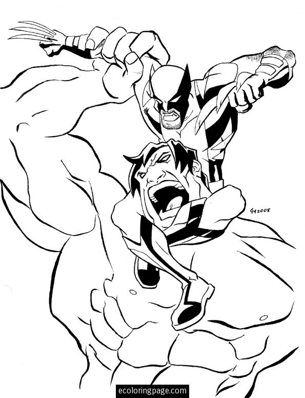 Wolverine en pleine action avec ses griffes sorties