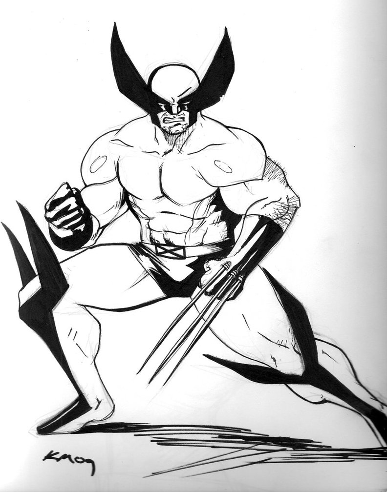 Wolverine en pleine action, prêt à se battre dans un décor urbain