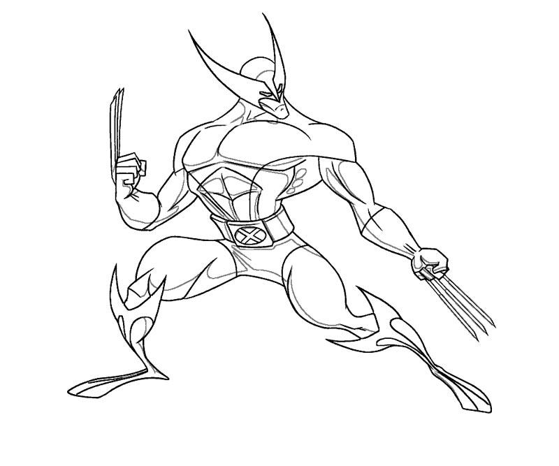 Wolverine en posture de combat avec un décor minimaliste