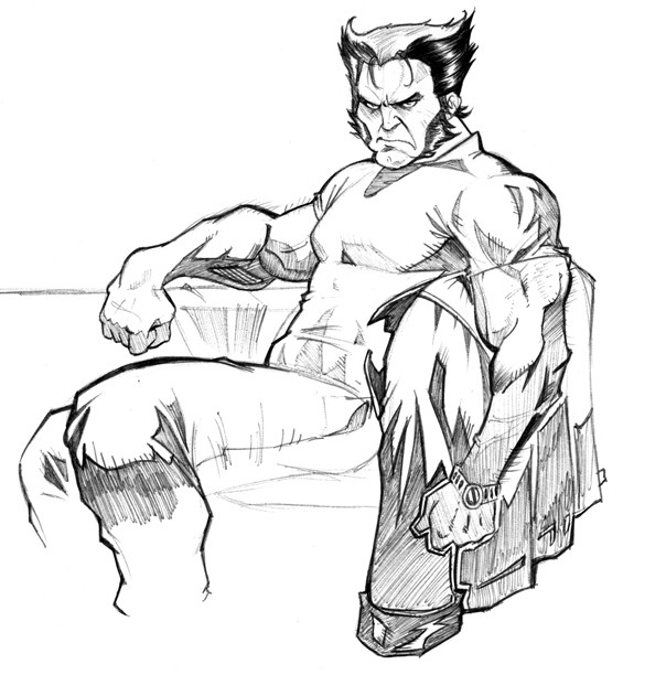 Wolverine en pleine action avec ses griffes sorties