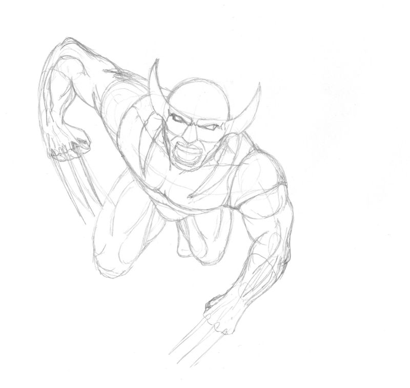 Wolverine en pleine action avec ses griffes acérées
