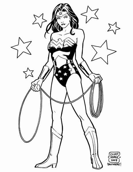 Wonder Woman en pleine action dans un décor héroïque