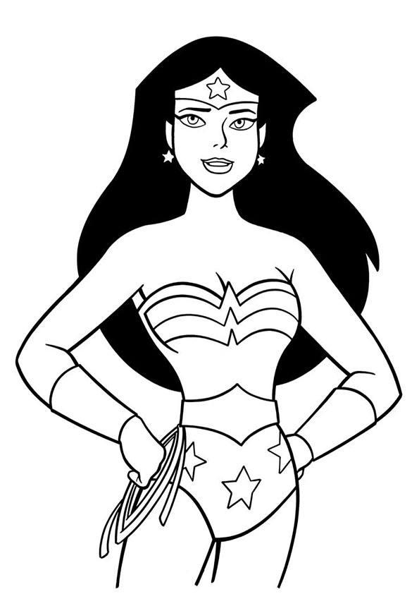 Wonder Woman en pleine action avec son lasso dans un décor dynamique