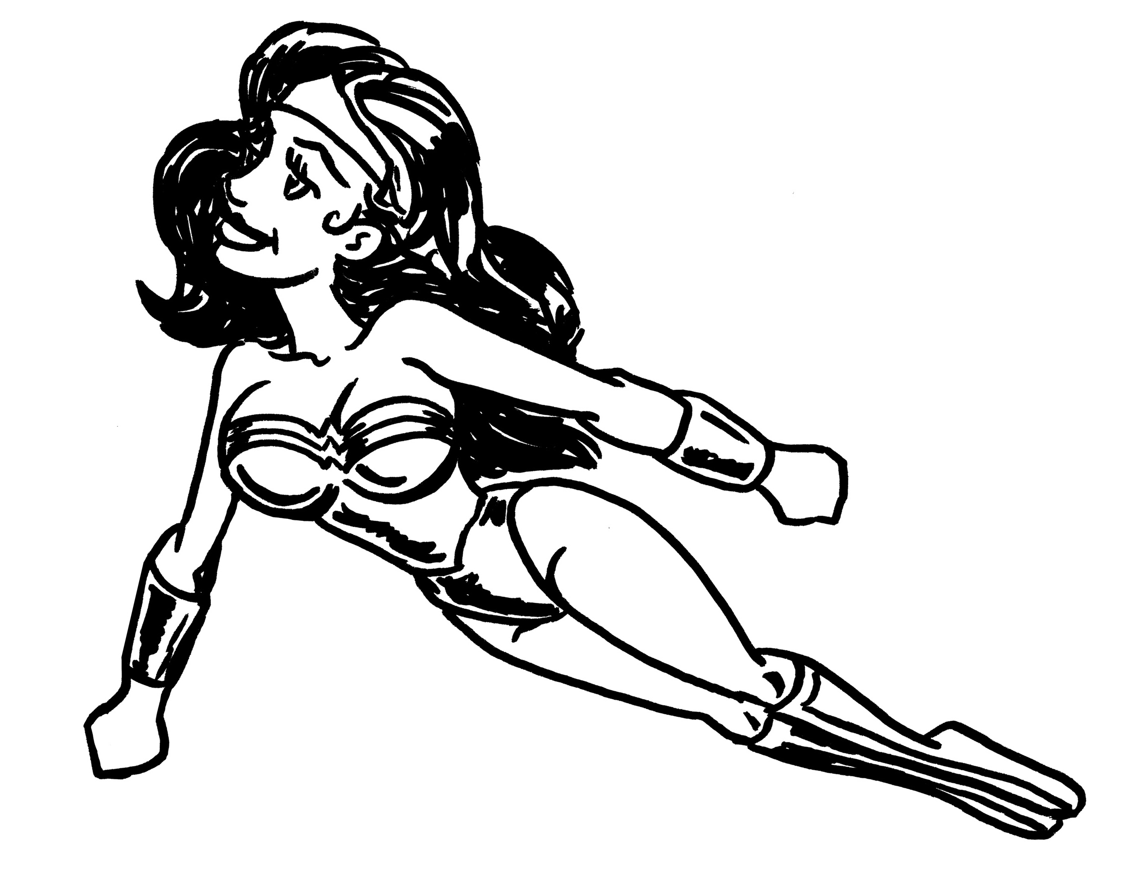 Wonder Woman prête à combattre dans un décor héroïque