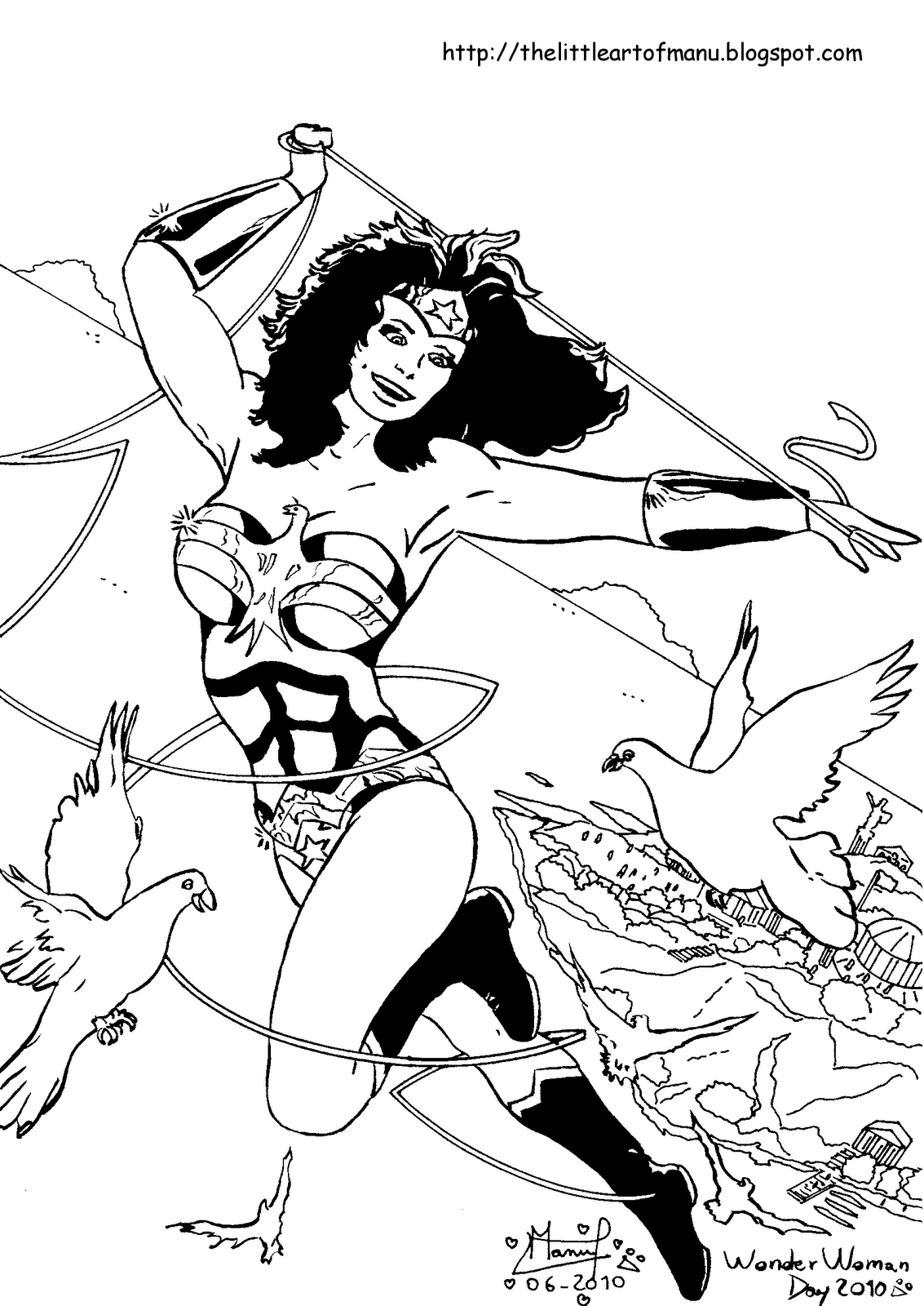 Wonder Woman en pleine action avec son lasso et ses accessoires