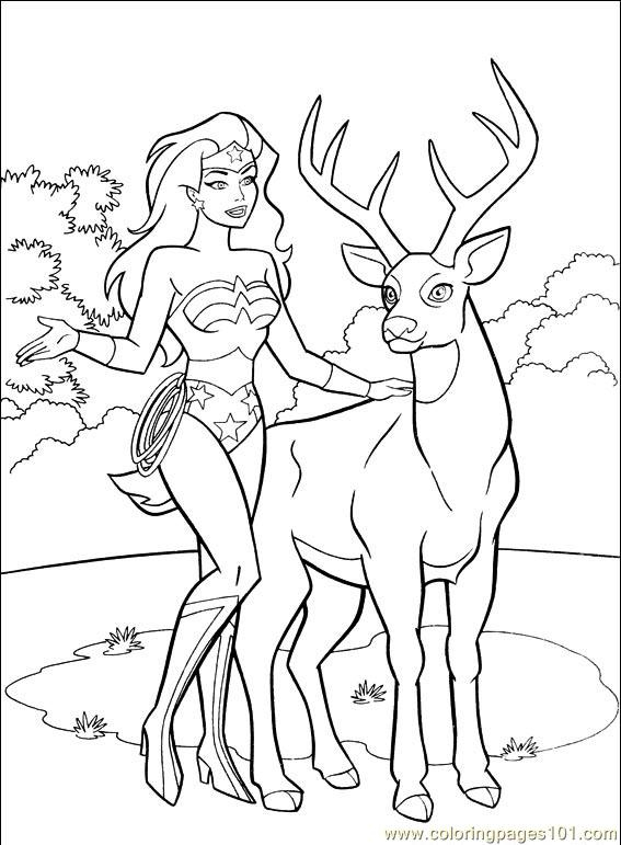 Wonder Woman en action avec son lasso au milieu d'un décor héroïque