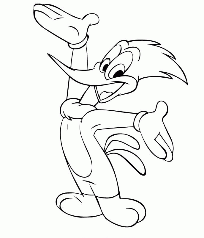 Woody Woodpecker en pleine action dans un décor naturel