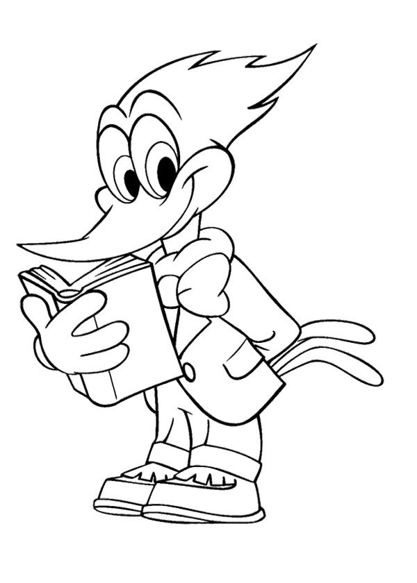 Woody Woodpecker en pleine action sur une branche