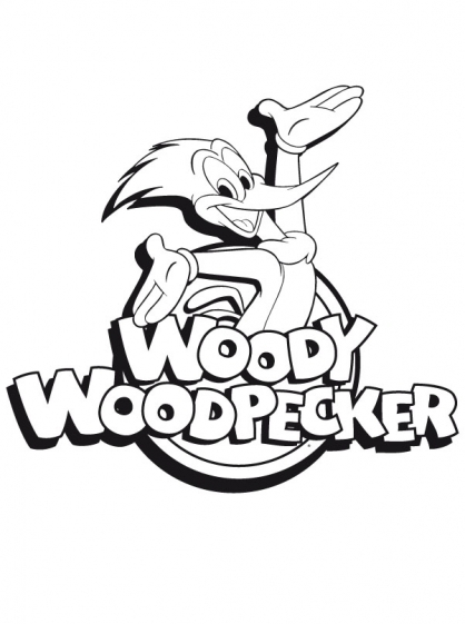 Woody Woodpecker en pleine action sur un arbre