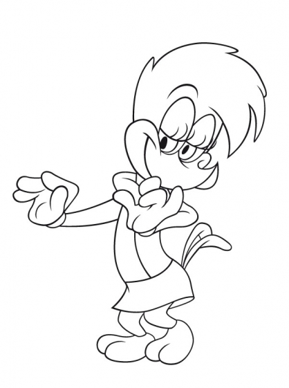 Woody Woodpecker en pleine action sur un arbre
