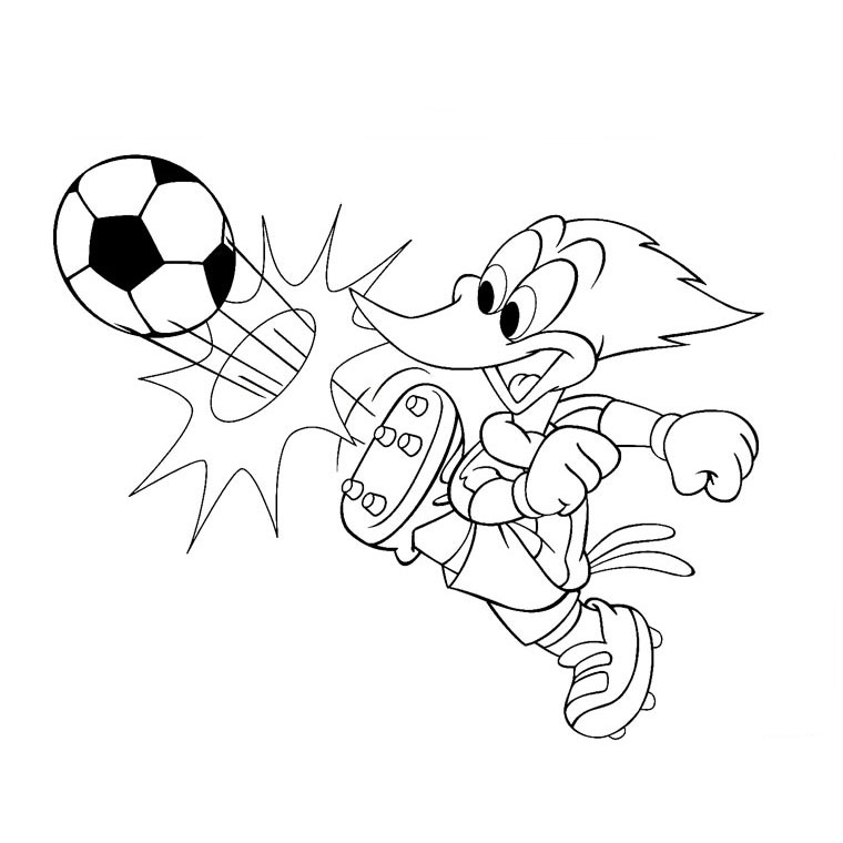 Woody Woodpecker en pleine action sur un arbre