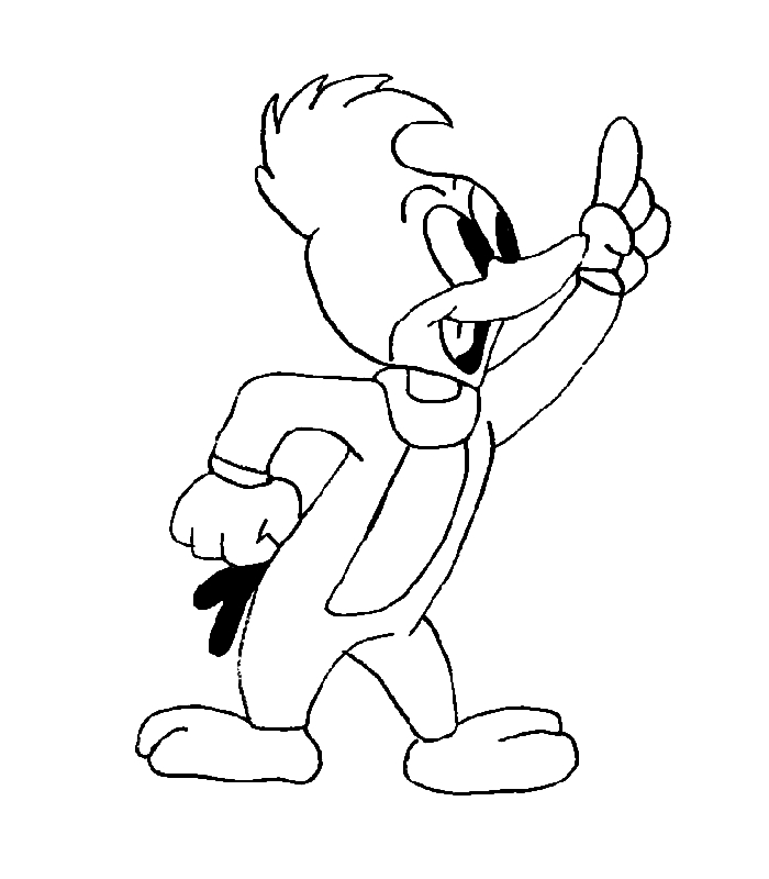 Woody Woodpecker en pleine action sur une branche d'arbre
