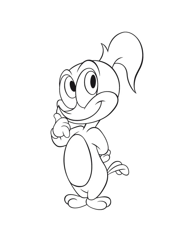 Woody Woodpecker en pleine action sur un arbre