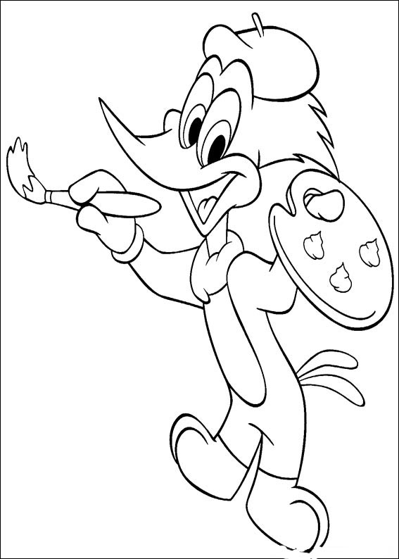 Woody Woodpecker en pleine action au milieu de la forêt