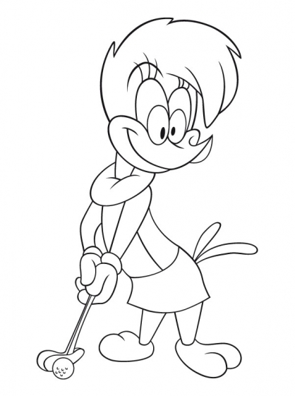 Woody Woodpecker en pleine action avec un décor naturel