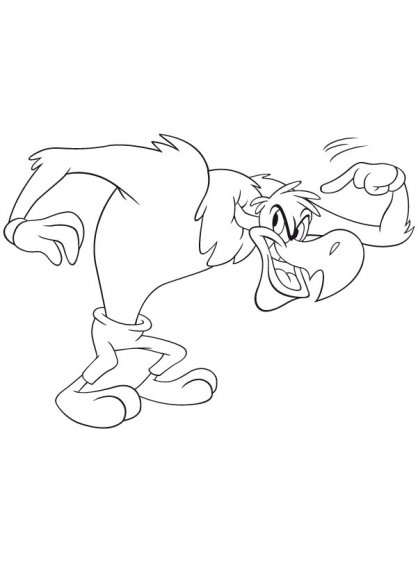 Woody Woodpecker souriant sous un ciel dégagé