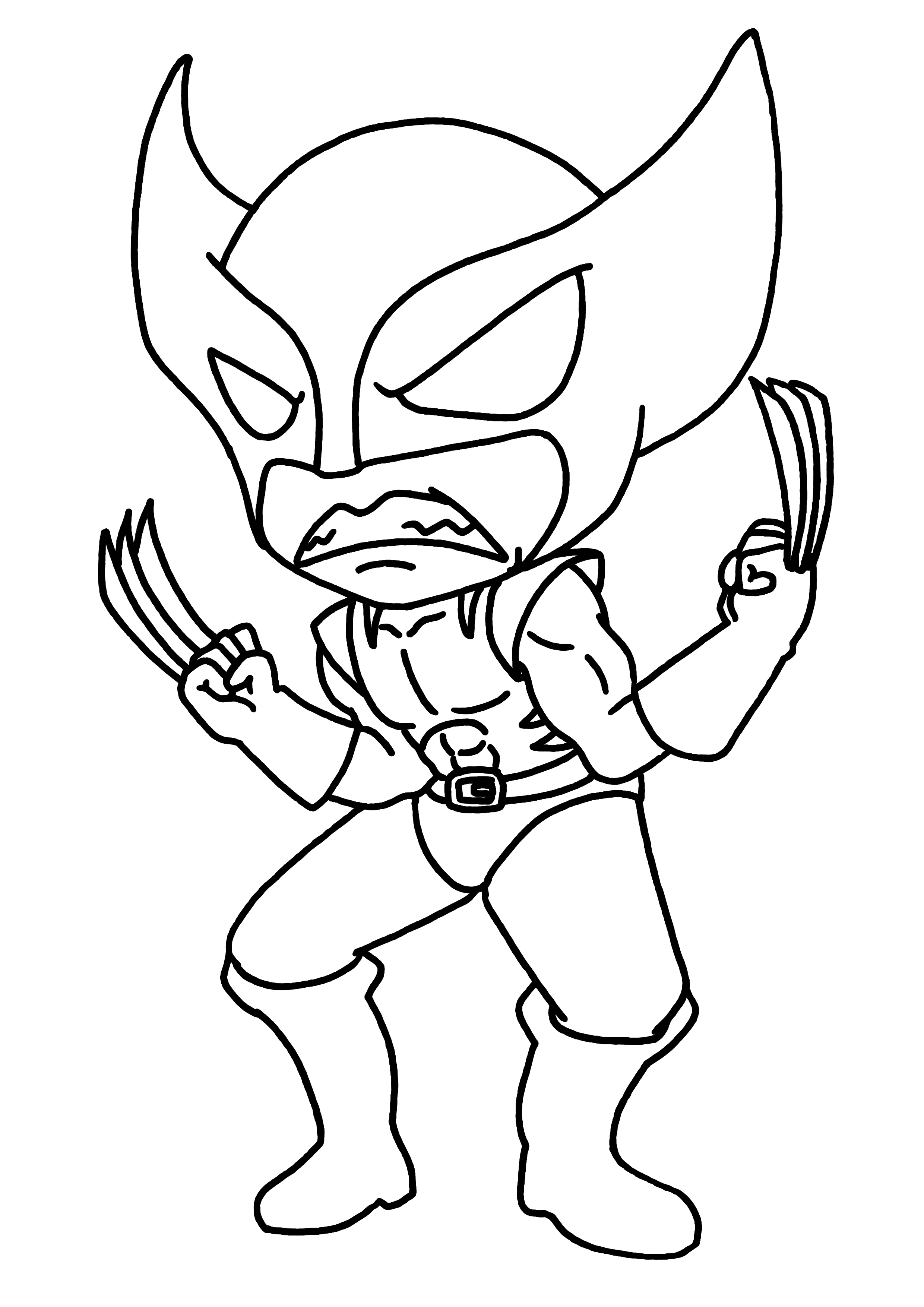 Coloriage des X-Men avec Wolverine en action dans un décor urbain