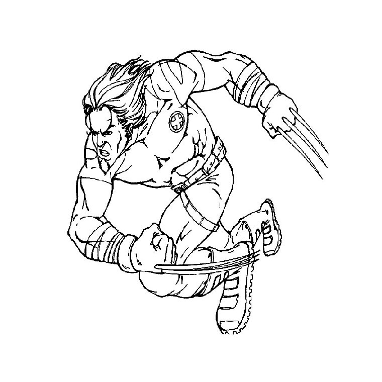 Coloriage des X-Men en pleine action avec leurs super-pouvoirs