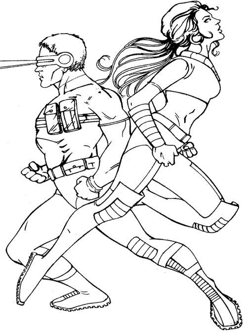 Coloriage de X-Men : un combat épique entre héros et vilains