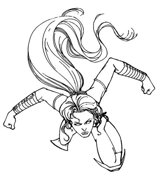 Scène d'action des X-Men avec un héros en plein combat