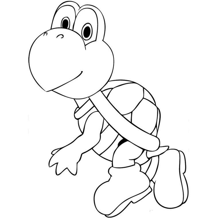 Coloriage de Yoshi prêt à l'aventure dans un paysage ludique