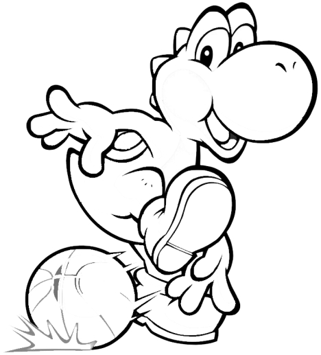 Yoshi en pleine aventure dans un paysage joyeux