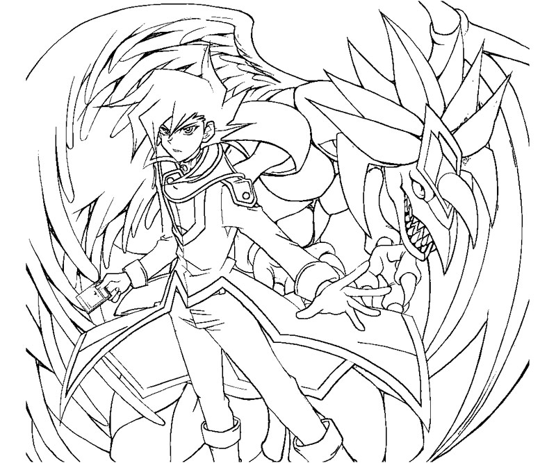 Personnage de Yu-Gi-Oh! en pleine action avec un décor de duel