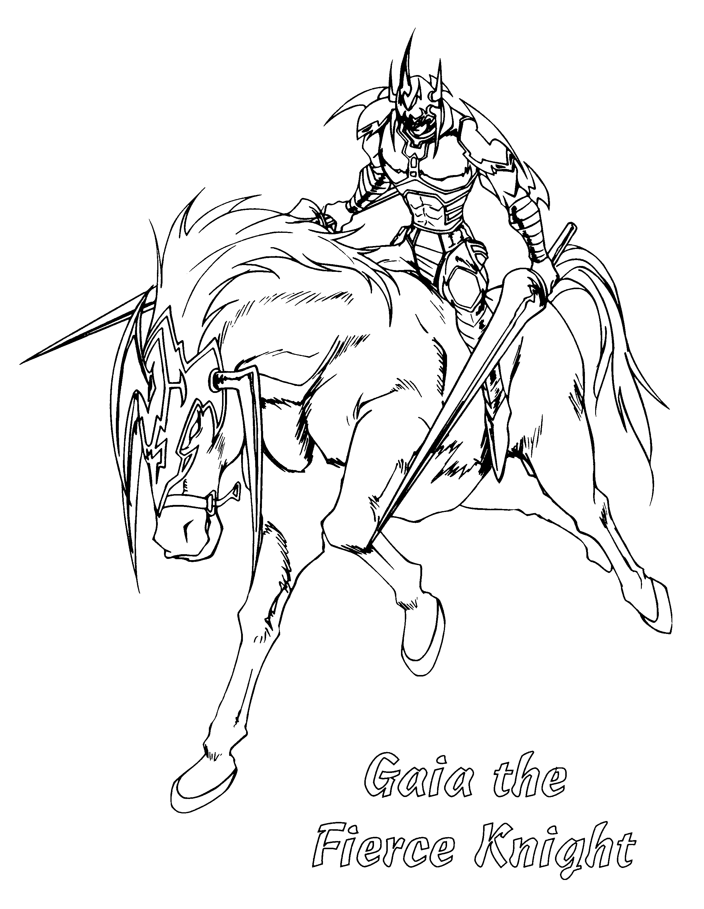 Coloriage de Yugi Muto avec ses cartes dans un décor inspiré de Duel Monsters