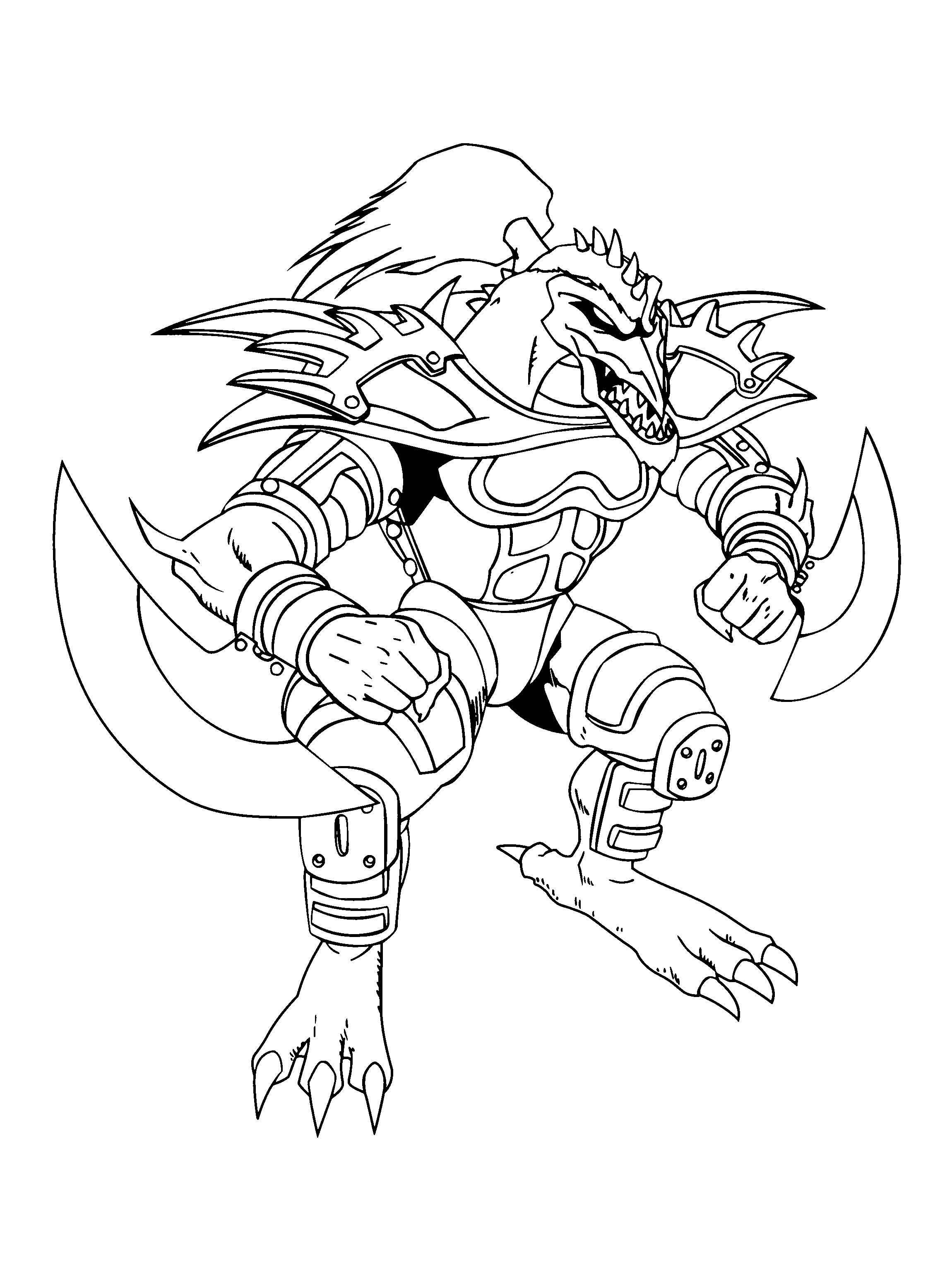 Coloriage de Yugi Muto avec son célèbre duel et des cartes en arrière-plan