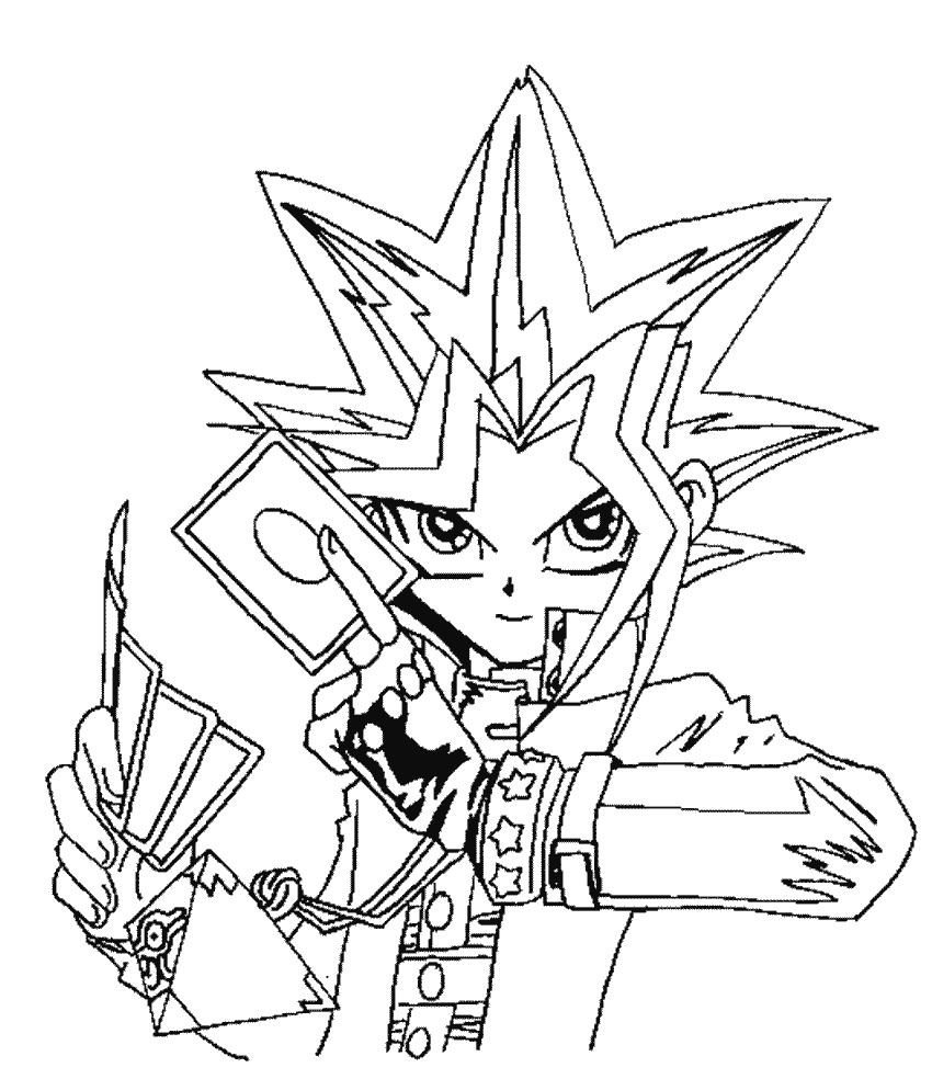 Yugioh : duel intense entre Yugi et Kaiba sur un fond de cartes