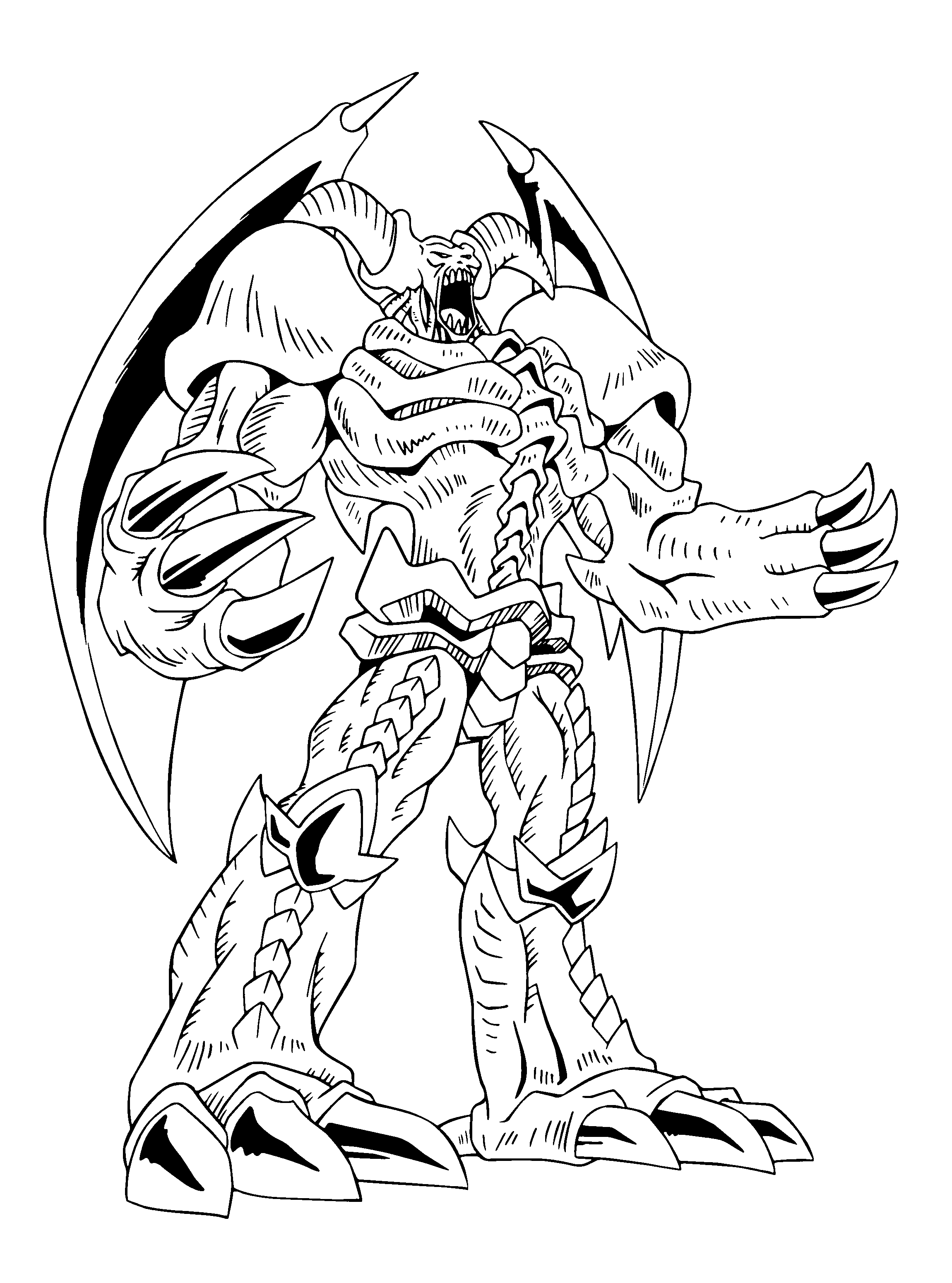 Coloriage de Yugi Muto et ses cartes dans une scène dynamique