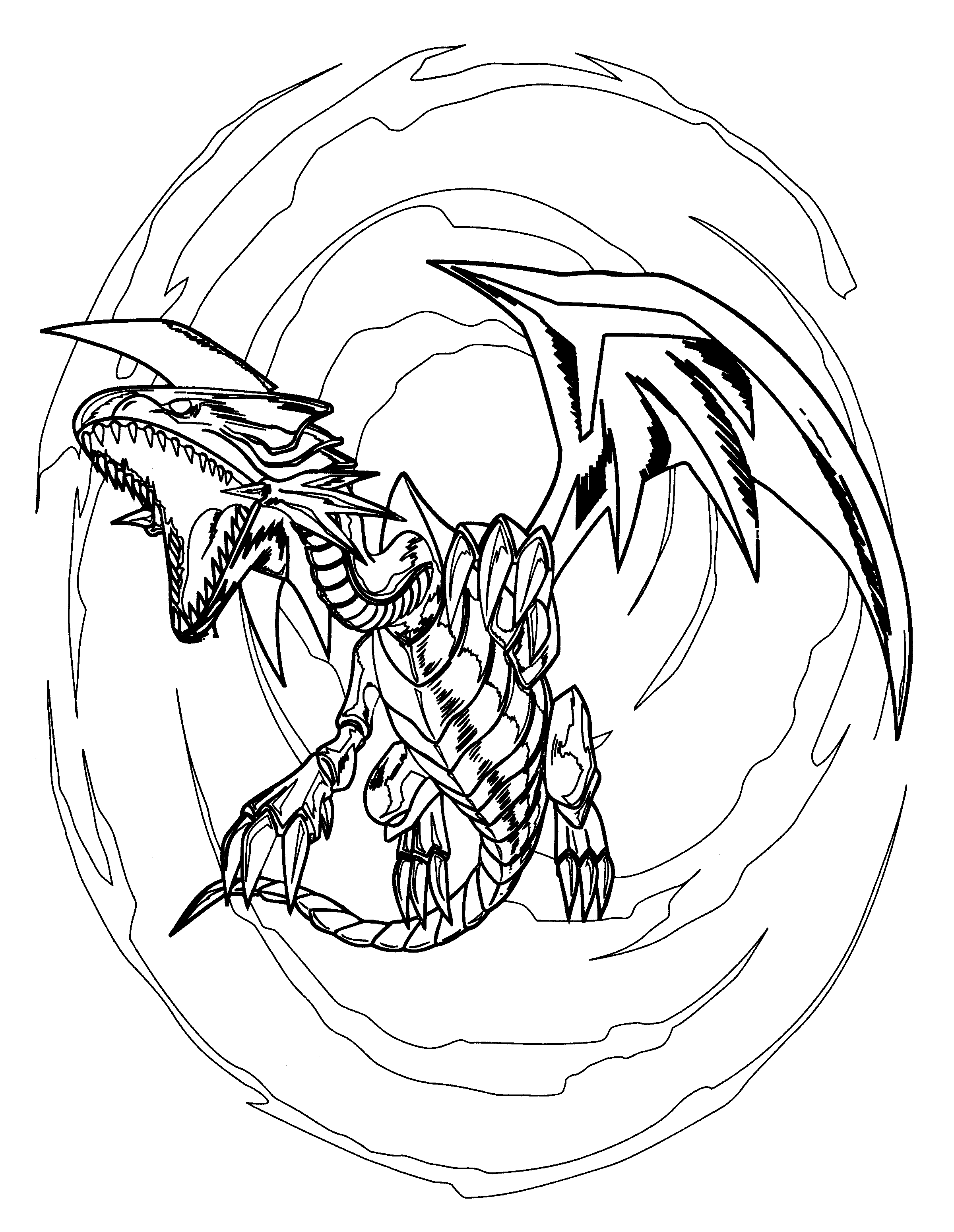 Personnage de Yu-Gi-Oh! en pleine action avec son dragon