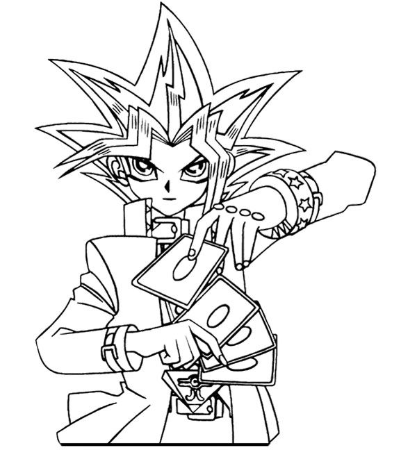 Personnage de Yu-Gi-Oh! en pleine action sur un fond dynamique