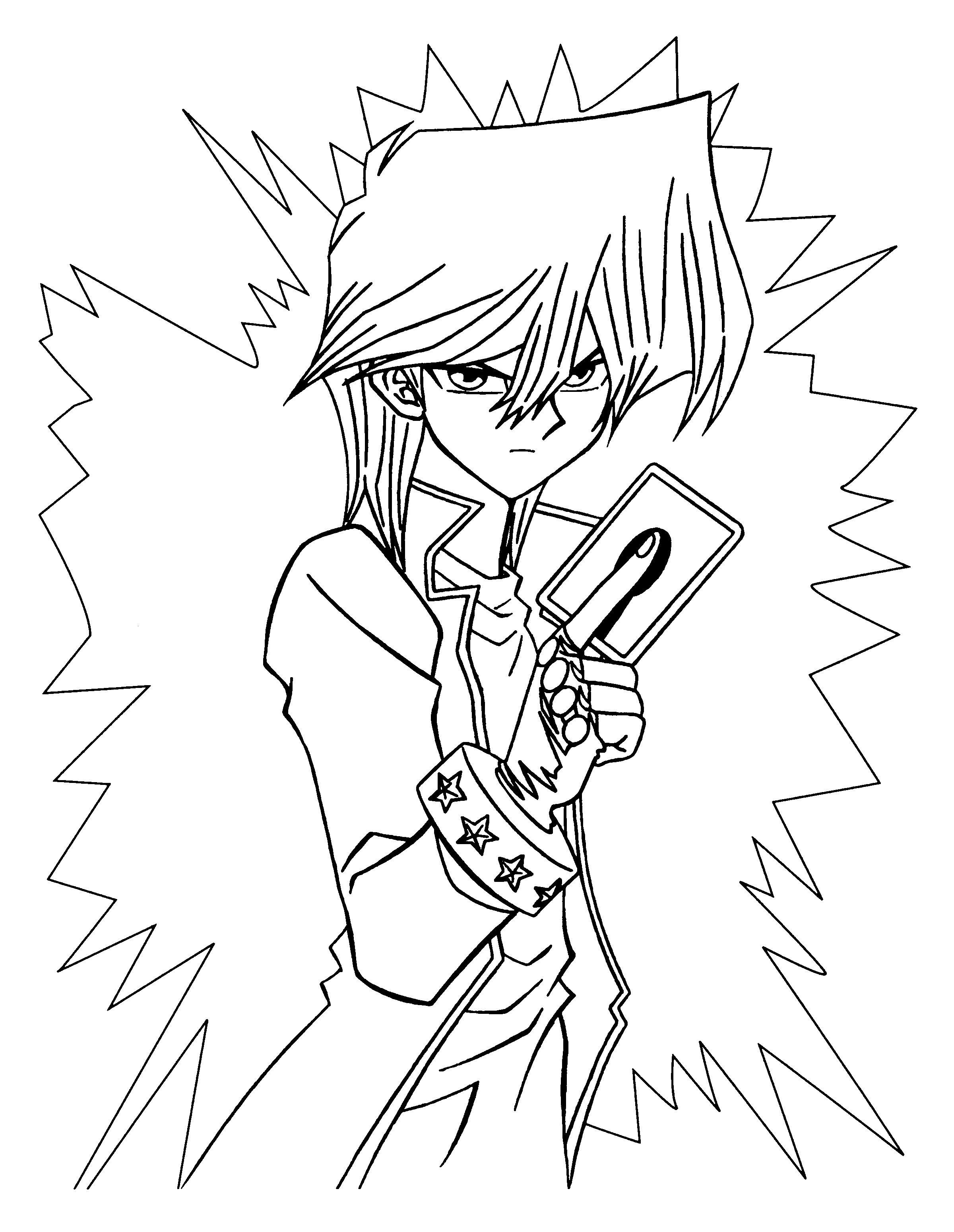 Yu-Gi-Oh! affrontement entre Yugi et ses adversaires dans un décor animé